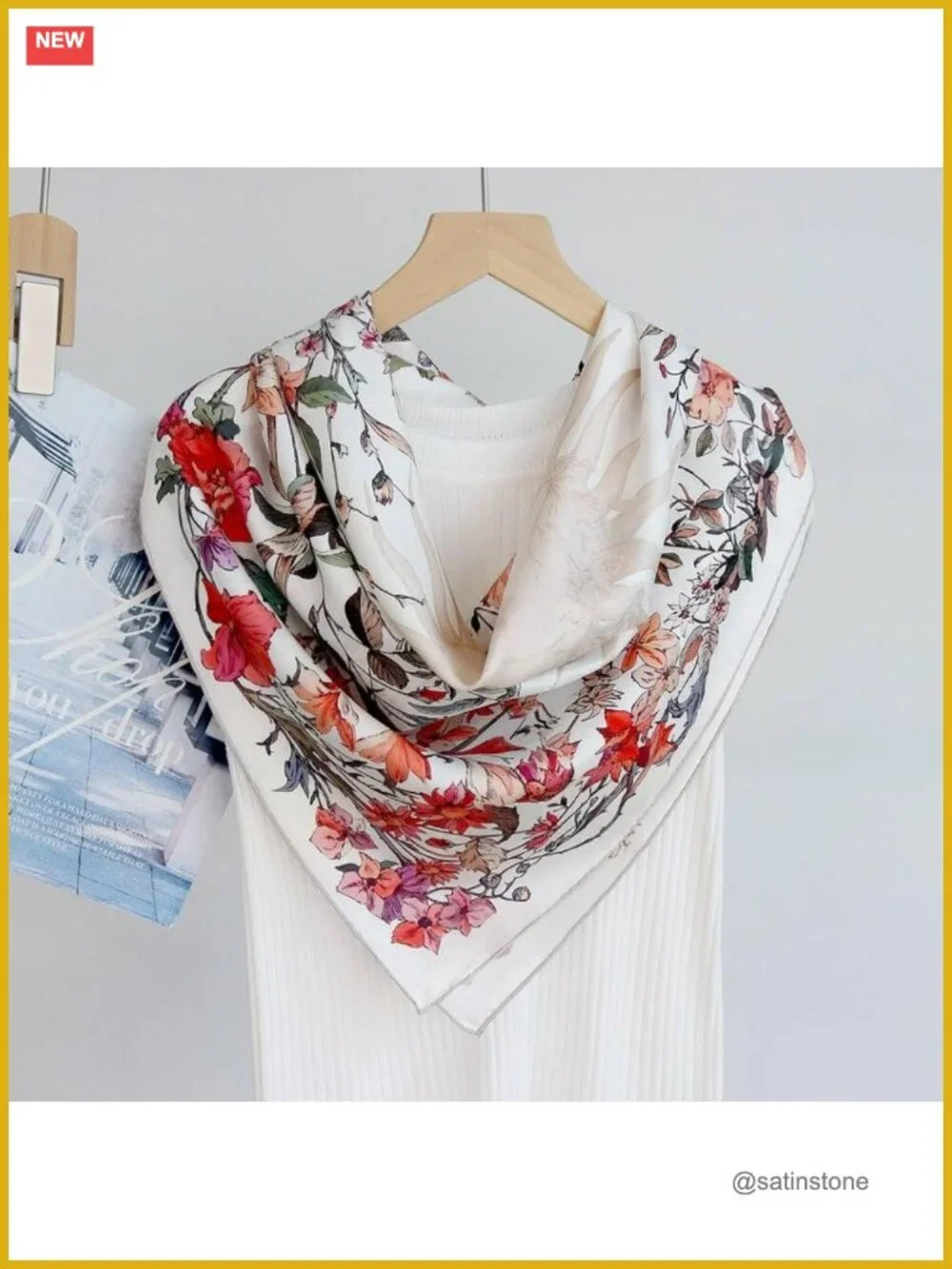 100% Mulberry Silk Scarf Women 35